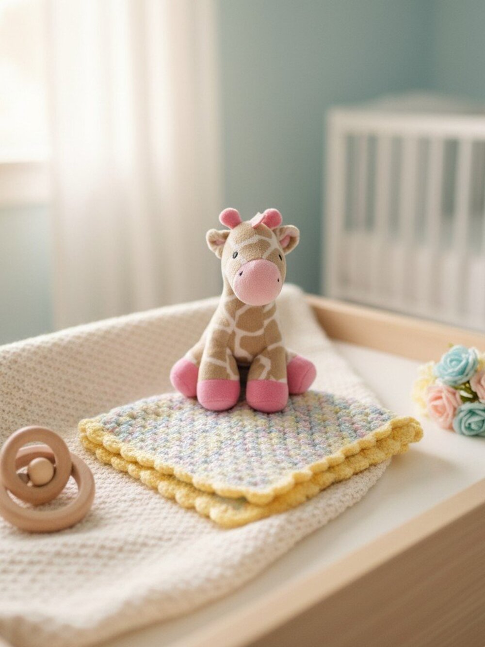 Rainbow Lullaby Crochet Baby Blanket | Handmade Unisex Baby Keepsake Blanket